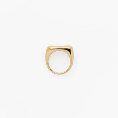 Minimalist Stainless Steel Fashion Finger Ring Non Tarnish Water Proof Jewelry Concave Flat Strip Geometric Rings