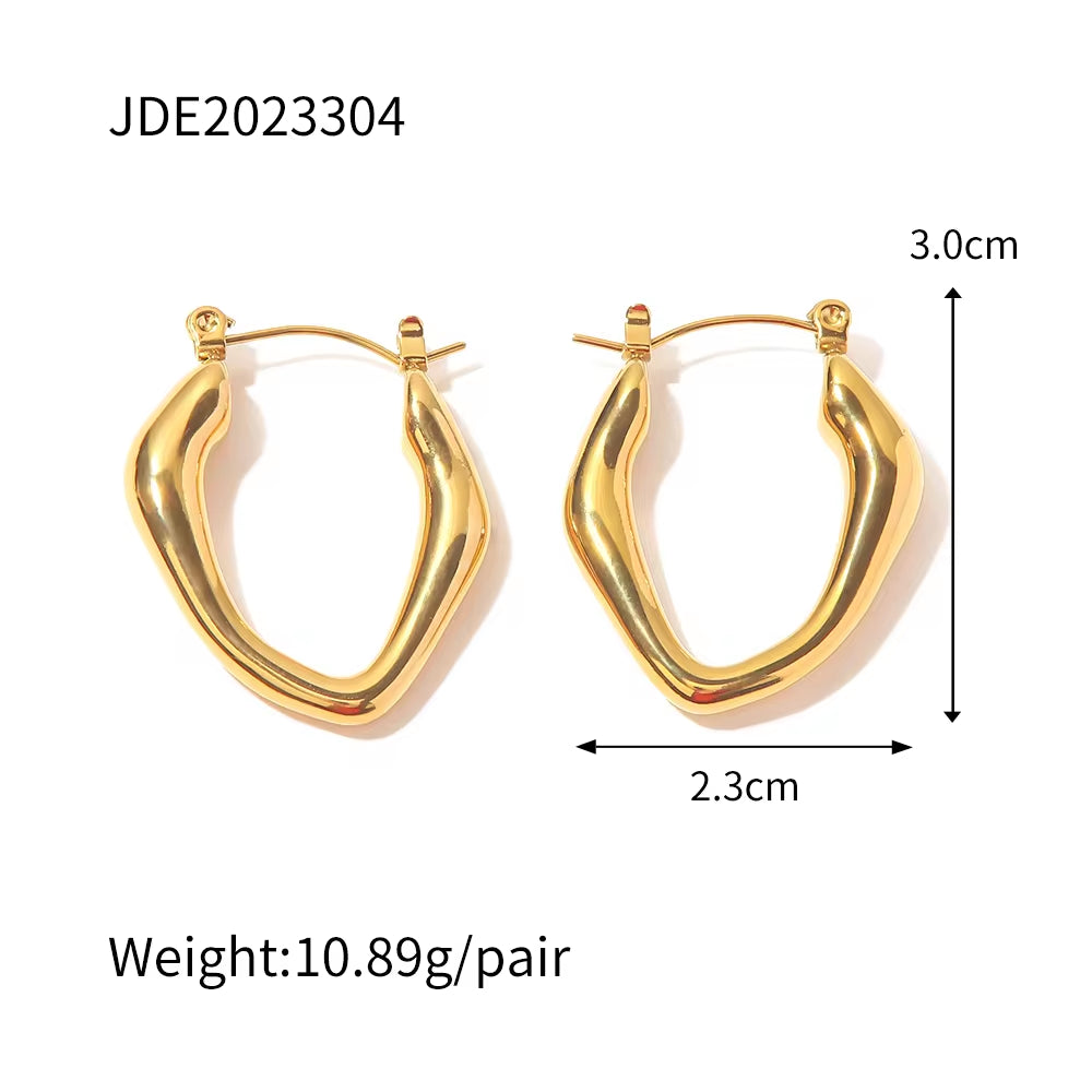 Ins 18K Gold Plated Earring Stainless Steel Irregular Jewelry Gift Geometric Chunky Earrings for Women