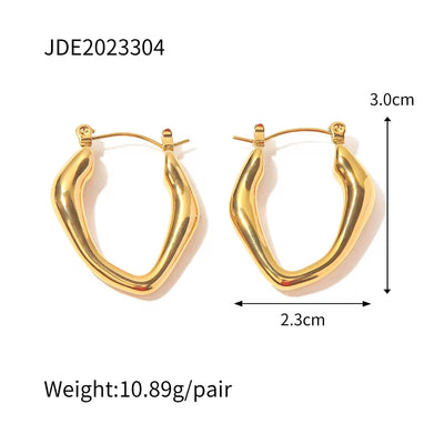 Ins 18K Gold Plated Earring Stainless Steel Irregular Jewelry Gift Geometric Chunky Earrings for Women