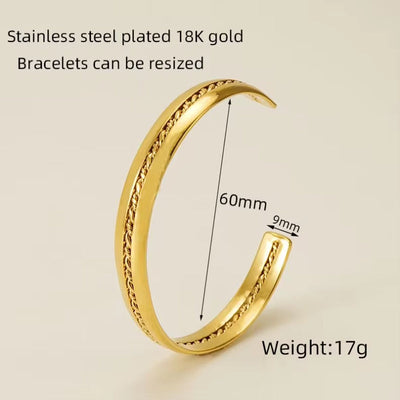 Custom Waterproof Jewelry Stainless Steel Cuban Chain 18K Gold Plated Bracelet for Women Ladies Bracelet Sets