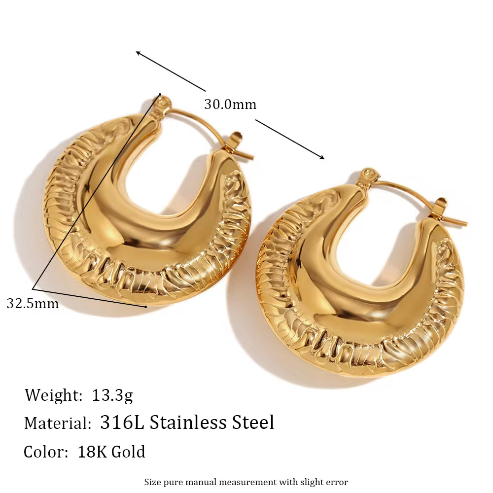 Drop Ship Waterproof Earrings Gold Plated Jewelry Set Twisted Hollow Earrings Ear Cuff Stainless Steel Earrings Set