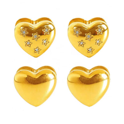 JEWELRY EH87-8 Love Ear Clips Delicate Ear Environmental Protection Colour Rhinestone Glossy Earrings for Women