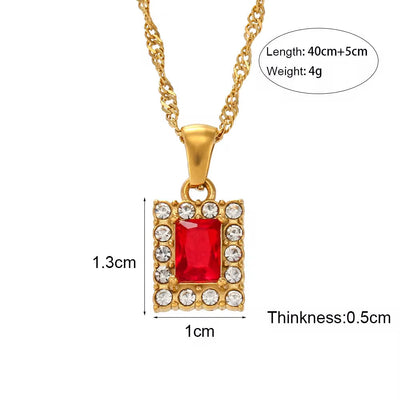 2024 Jewelry Trends Shining Zircon Pendant Necklace Colorful Christmas Jewelry Gift for Women