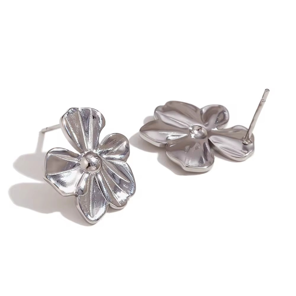 Engraved Flower Earrings