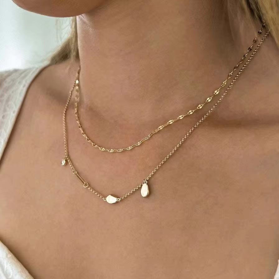 18K Gold Plated Stainless Steel Dainty Twisted Ins Popular Chain Necklaces Minimalist Gift for Women