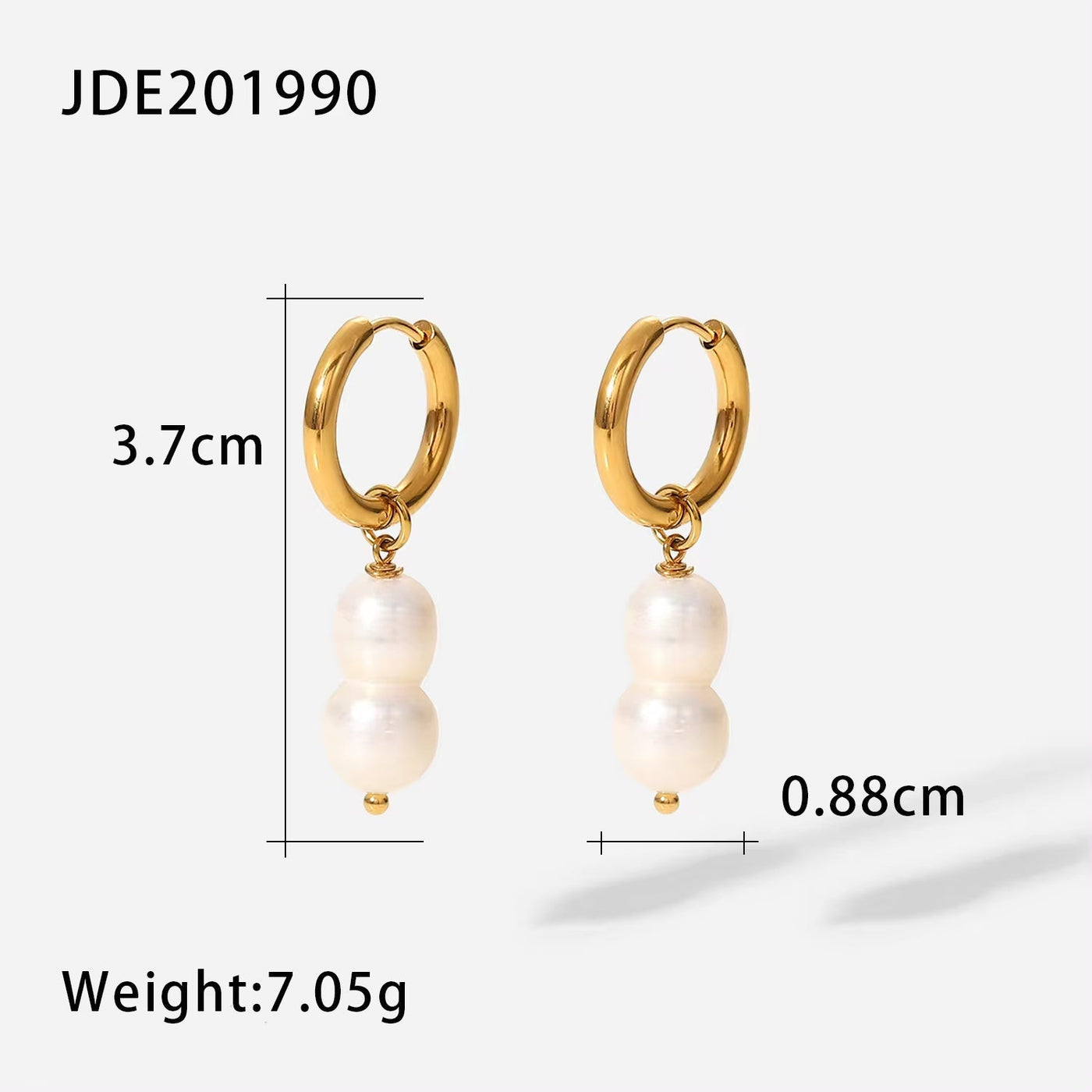 Tarnish Free 18K Huggies Hoop Earrings Stainless Steel Jewelry Gift Zircon Pearl Stone Pendant Earrings for Women