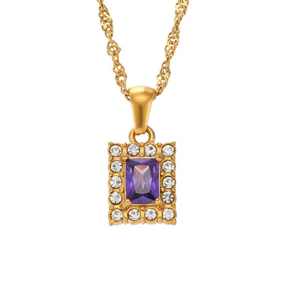 2024 Jewelry Trends Shining Zircon Pendant Necklace Colorful Christmas Jewelry Gift for Women