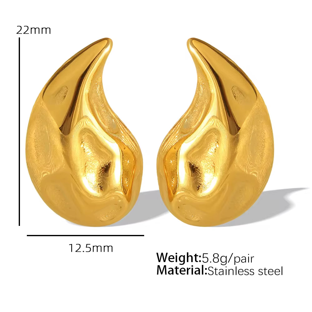 JEWELRY EH EH177-9 High Quality Wholesale Custom Cheap French Fashion Pleated Textured Heart Drop Earrings