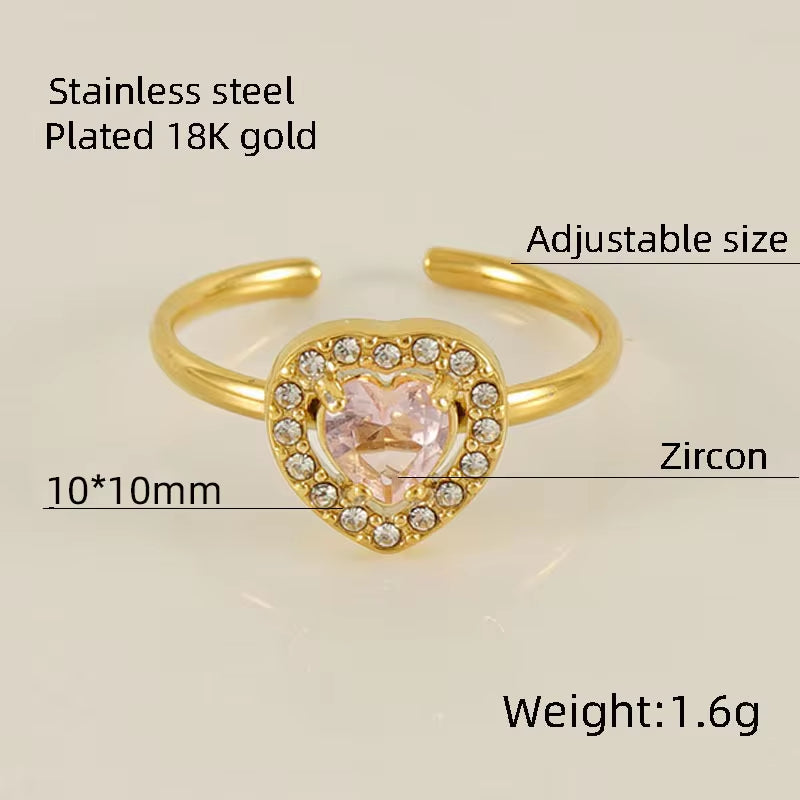 Personality Opening Adjustable 18K Stainless Steel Jewelry Hypoallergenic Ring