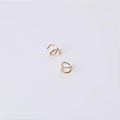 Handmade PVD 18K Gold Plated Spiral Gradient Linellae Earring Stainless Steel Wire Wrapped Jewelry